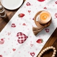 thumbnail image 3 of Valentine's Day Table Runner - 70 Inch Long Red Roses Gnomes Loves Romantic Plaid Cotton and Linen Blended Dress Scarves Farmhouse Table Runner for Kitchen Dining, Coffee Table, 13" x 70", 3 of 8