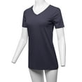 thumbnail image 5 of A2Y Women's Basic Solid Premium Cotton Short Sleeve V-neck T Shirt Tee Tops Navy 1XL, 5 of 6