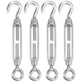 thumbnail image 1 of Uxcell 4-Pack Turnbuckle Hook and Eye, M4 Stainless Steel Heavy Turnbuckles Wire Rope Tension Adjustable Tension, 1 of 7