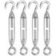 thumbnail image 1 of Uxcell 4-Pack Tensor Gancho y Ojo, M4 Tensores de Acero Inoxidable Pesados Ajustables para Tensión de Cuerda, 1 of 7