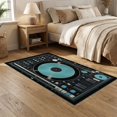 thumbnail image 2 of ODIKA 5'x7' Washable Area Rug Record Vinyl Dj Mixer Blueprint Decks Retro Equalizer Bars Player for Guest Room, Lounge, Apartment, Non-Slip Low Profile, Stain Resistant, 2 of 7