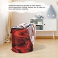 thumbnail image 6 of 50L Large Capacity Foldable Laundry Basket, Elastic Storage Basket for Home Organization Crimson Rose Cluster, 6 of 7