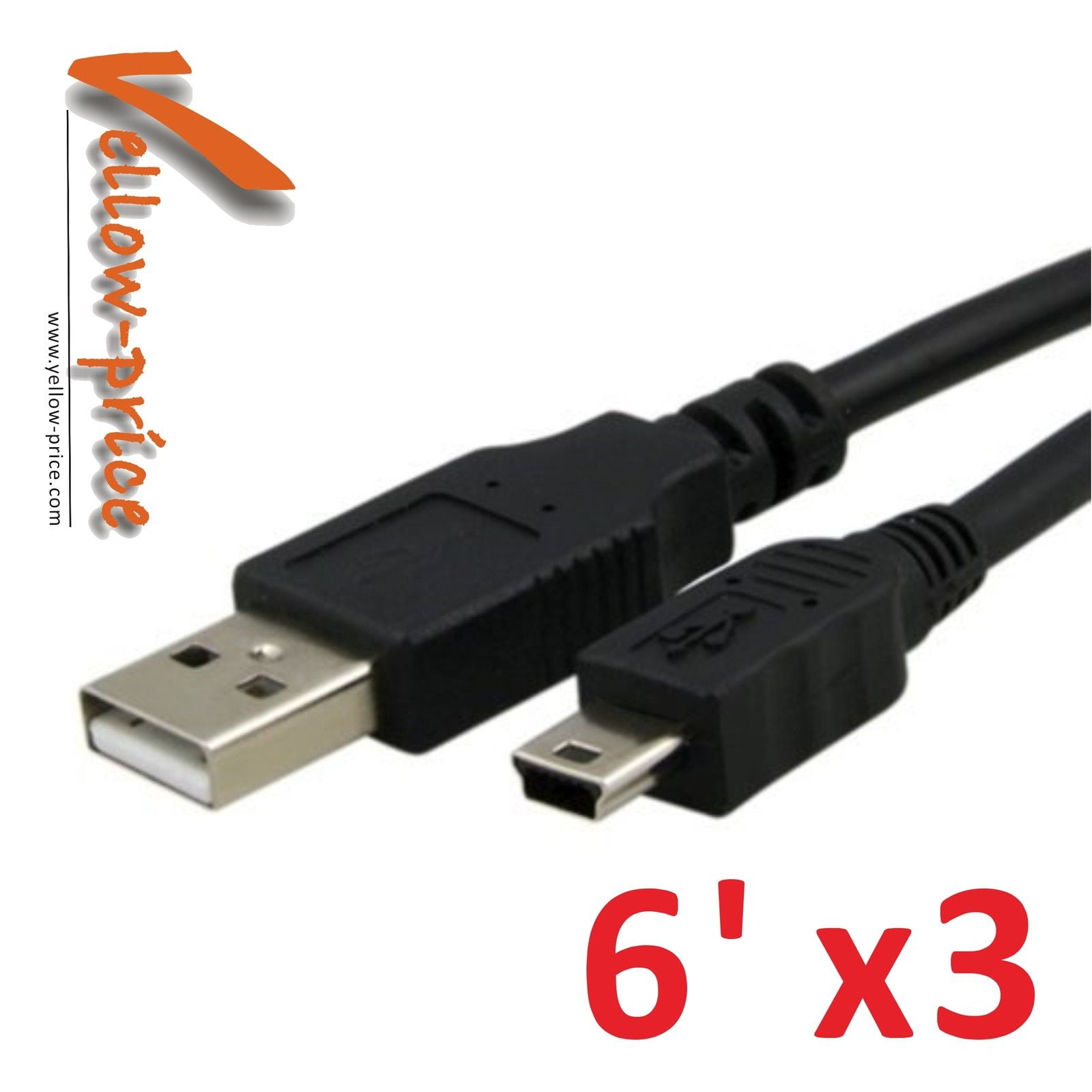 6 Ft USB2.0 A Male to Mini B 5Pin Male Printer Camera Cable 5 Pack Lot.