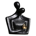 thumbnail image 4 of Estatua de amante abstracta, adorno de pareja moderno, esculturas de parejas cariñosas para abrazo negro, 4 of 7