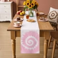 thumbnail image 6 of Pink Tie-dye Table Runner, Chinese Style Abstract Ethnic Cotton Linen Kitchen Table Decoration Washable Dining Tabletop Runners for Home Party Decor 13x36 Inches, 6 of 9