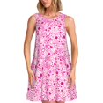 thumbnail image 1 of Honeii Robe Sans Manches pour Femmes Sensibilisation au Cancer du Sein, Coupe Ample, Décontractée, Mode Été, 1 of 7