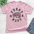 thumbnail image 2 of Kids Furry Nope Bear Shirt, Youth Kids Boy Girl T-Shirt, Bear Shirt, Outdoors Shirt, Camping Shirt, Animal Shirt, Light Pink, Large, 2 of 4