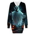 thumbnail image 5 of Taqqpue Halloween Print Hoodie Dress for Women Ghost Pumpkin Witch Mini Dresses Halloween Costumes Long Sleeve Cosplay Halloween Party Dress with Pockets, 5 of 7