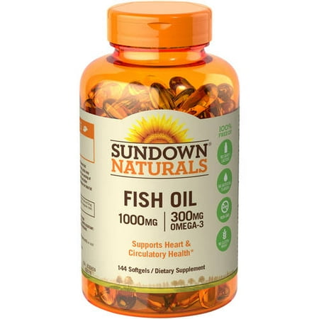 Sundown Naturals Omega-3 Fish Oil Softgels, 1000 Mg, 144 (Best Omega 3 Supplement For Kids)