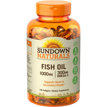 Sundown Naturals Omega-3 Fish Oil Softgels, 1000 Mg, 144