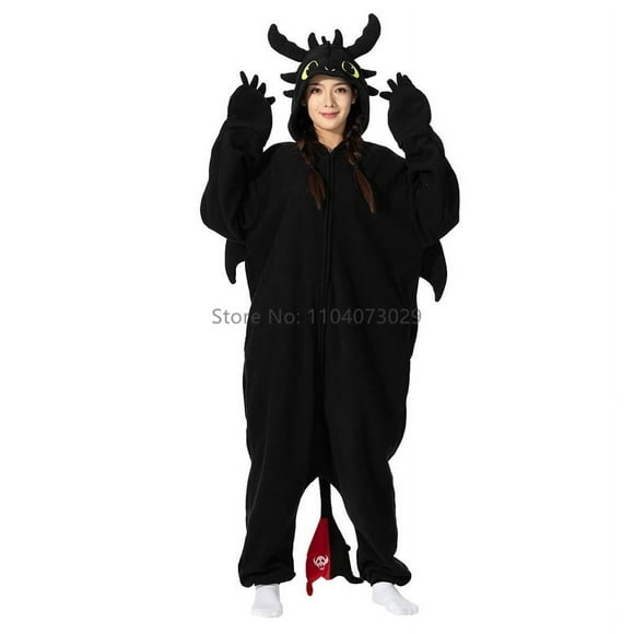 Onesieshow Kigurumi Animal Pyjamas Halloween Onesie Adulte Enfants Dessin Animé Toothless Pyjama Cosplay Fête Femmes Hommes Tenue d'Intérieur TTG
