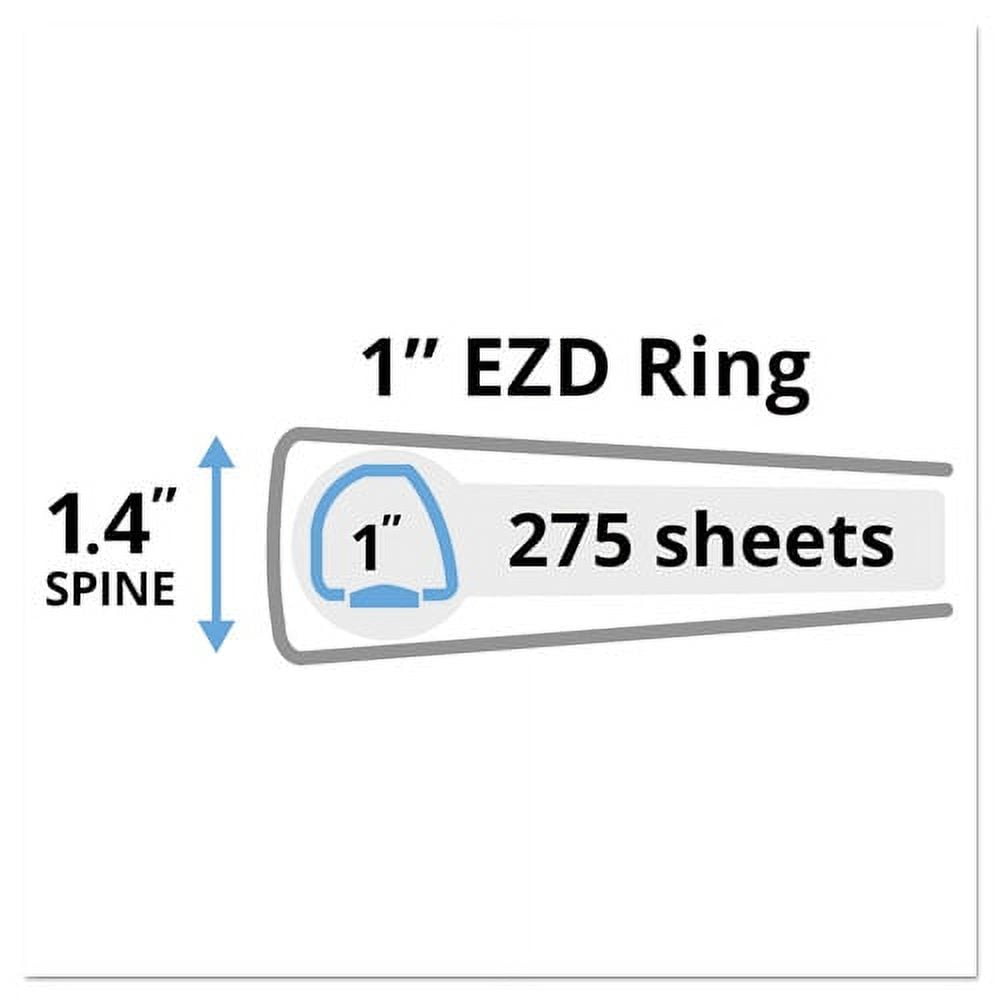 Heavy-Duty Non-View Binder With Durahinge And One Touch Ezd Rings, 3 Rings, 1" Capacity, 11 X 8.5, Black | Bundle of 5 Each