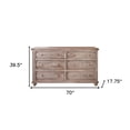 thumbnail image 2 of HomeRoots 524553 70 in. Solid Wood Six Drawer Double Dresser, Natural, 2 of 5