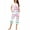 Pink, variant on Tnhcen Refreshing 2-Piece Women's Striped Print Summer Pajama Set Smooth Short Sleeve Capri Pants with Pockets S-3XL