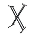 thumbnail image 4 of Grolfsoa Support de Clavier Réglable Double-Brosse Style X avec Sangle de Transport, Portable et Robuste, Noir, 4 of 6