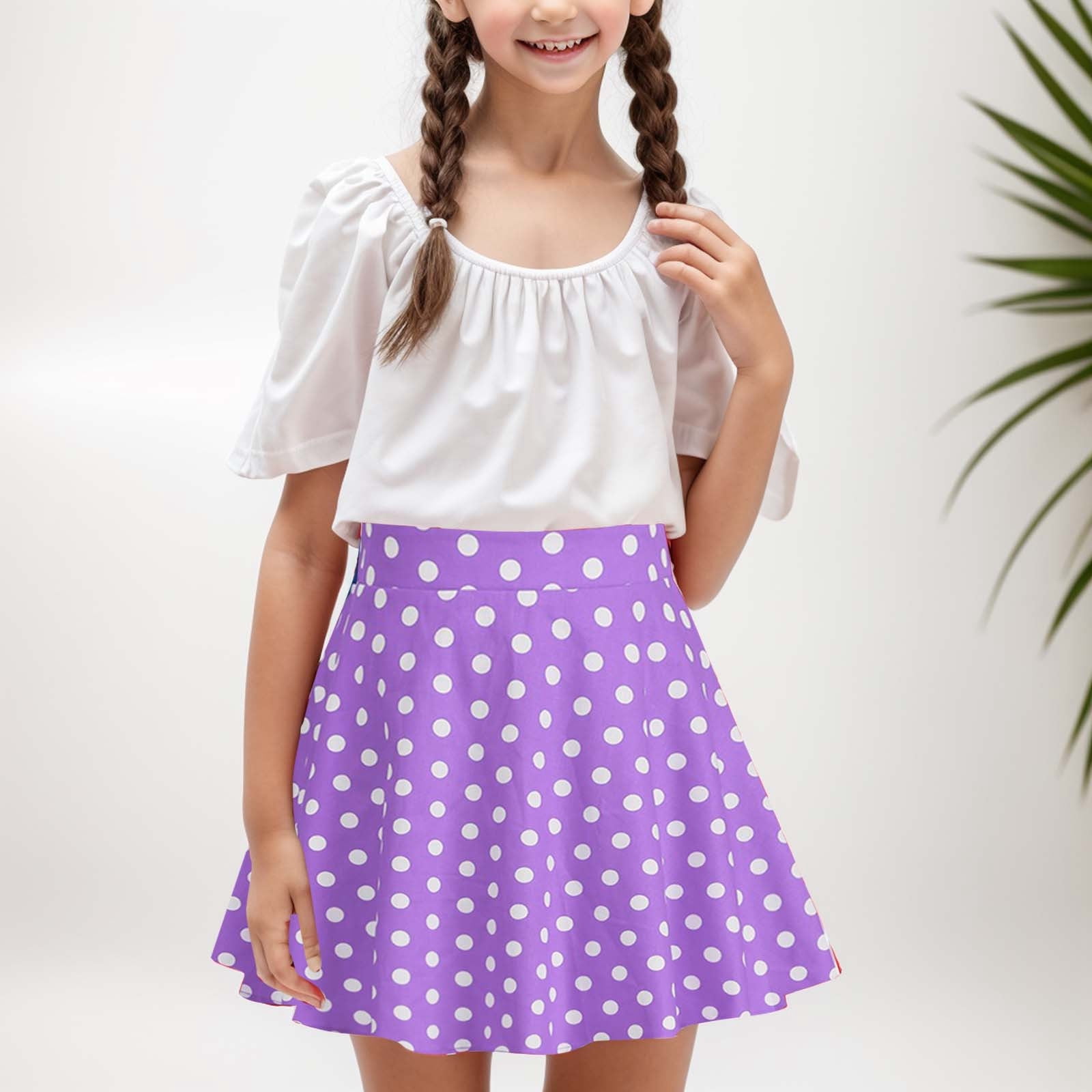 Sobgg25 Kid Girls Polka Dot Print Vintage Children's Skirt Hot