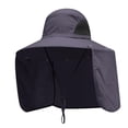 thumbnail image 2 of Sombrero de pescador de poliéster multifuncional con protección solar para senderismo, playa y exteriores. Gris oscuro, 2 of 9