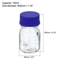 thumbnail image 2 of Unique Bargains Bouteille de Stockage en Verre Gradué 100mL Réactif Clair Capuchon Bleu 2 Pack, 2 of 5