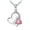 Pink, variant on 14K White Gold Plated Forever Lover Heart Pendant Necklace For Women