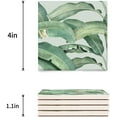 thumbnail image 3 of RYLABLUE Green Banana Leaf Set of 6 Coaster for Drinks, Absorbent Ceramic Stone Coasters Cup Mat with Cork Base for Home Kitchen Room Coffee Table Bar Decor, 3 of 4