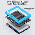 thumbnail image 2 of Case for iPad Air 11 inch M3 2025/M2 2024 (7th/6th Gen) with Screen Protector, 360 Degree Rotating Kickstand Hand Strap Heavy Duty Shockproof Cover with Shoulder Strap, Sky Blue, 2 of 7