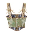 thumbnail image 3 of Grebrafan Vintage Brocade Bustier Corset with Strap Plus Size Green M, 3 of 5