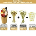 thumbnail image 2 of Charcuterie Cup Set Kraft Paper Food Containers 50pcs Disposable Charcuterie Cups with 56pcs Label Stickers 200pcs Bamboo Skewers 12oz Kraft for Fry, 2 of 8