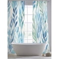 thumbnail image 5 of Blue Green Leaf Sheer Curtains 84 Inch Length 2 Panels Set, Summer Vintage Watercolor Plant Voile Window Treatment Rod Pocket Curtains Sheers Drapes for Bedroom/Living Room/Kitchen 52"x84"x2, 5 of 7