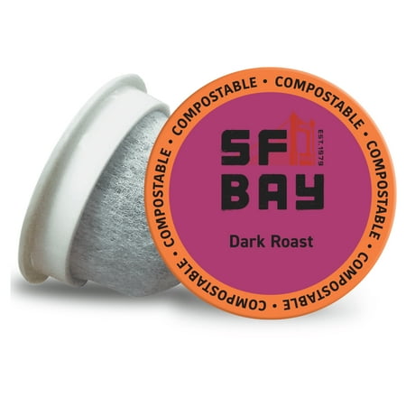 Coffee Keurig San Francisco Bay SF Bay Coffee OneCup, Dark Roast (24 Count) Single Serve Coffee K-Cup Pods Keurig Compatible, Commercially Compostable ()