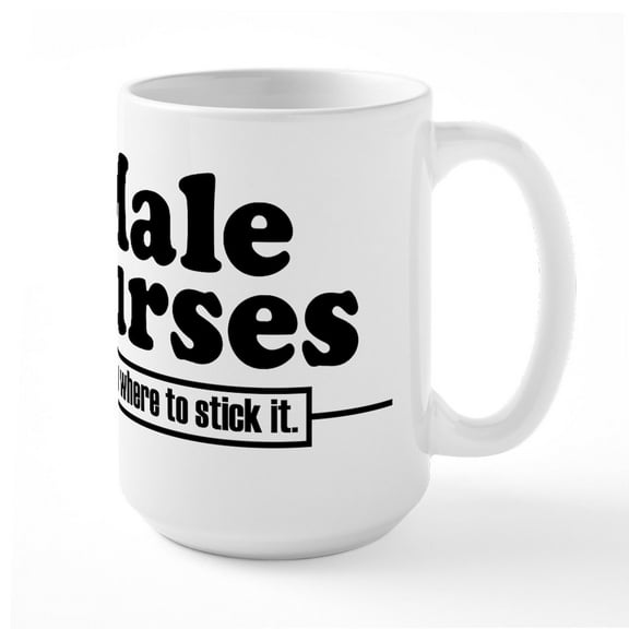 CafePress - Male Nurses Mugs - 15 oz Ceramic Large White Novelty Mug