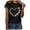 Black, variant on Womens Tops Trendy Plus Size Women's Clothing Plus Size Boho Cotton Crewneck T Shirts Women Loose Fit Women Summer Short Sleeve Shirt Womens Tops Casual Clearance