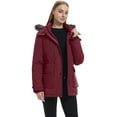 thumbnail image 5 of Wantdo Women's Recycled Thicken Puffer Jacket Quilted Winter Jacket Windproof Insulated Puffy Coat Wine Red S, 5 of 11