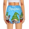 thumbnail image 4 of Uemuo Merry Christmas Gnome Pattern Women's Athletic Shorts High Waisted Running Shorts with Liner Pockets Gym Elastic Workout Shorts-Small, 4 of 9