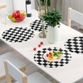 thumbnail image 6 of Round Placemats Plate Mats 15 Inch Non-Slip Heat Resistant Washable PVC Set Table Decoration for Kitchen Dining Black and White Check, 6 of 7