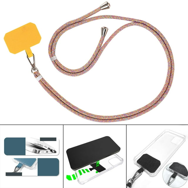 Cordón Ajustable para Teléfono Inteligente Correa para El Cuello Del Teléfono Móvil Cuerda de Mano, Longitud Ajustable, Colgada AmarilloAmarillo Arco Iris