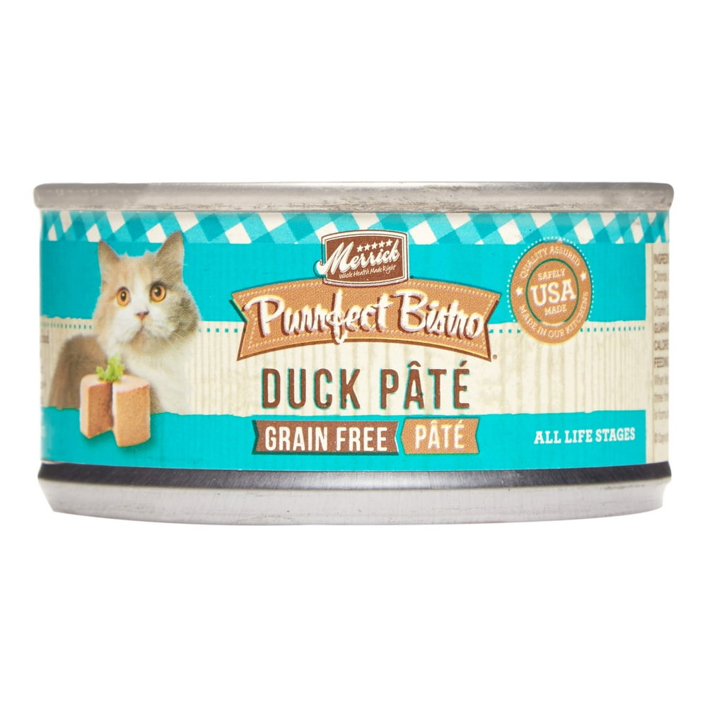 Merrick Purrfect Bistro GrainFree Duck Pate Wet Cat Food, 3 oz, 24