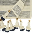 thumbnail image 2 of Saro Lifestyle Wooden Beaded Tassel Stripe Table Runner, 2 of 3