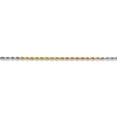 thumbnail image 3 of 14K Tri-Color Gold 1.8mm Diamond Cut Rope Chain Bracelet 7 IN, 3 of 4