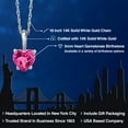 thumbnail image 2 of Gem Stone King 14K White Gold Pink Created Sapphire Pendant Necklace for Women | 0.60 Cttw | Gemstone September Birthstone | Heart Shape 5MM | With 18 inch Chain, 2 of 6