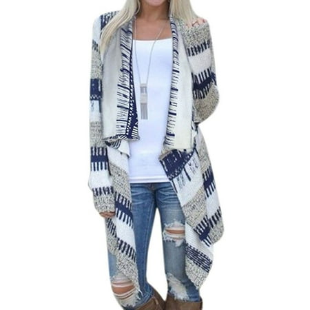Cardigan Cape - Womens Geometric Casual Cotton Blended Cape Cloak Cardigan Coat