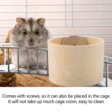 Ejoyous Bamboo Hamster Food Basin Healthful Pet Bowl Feeder To