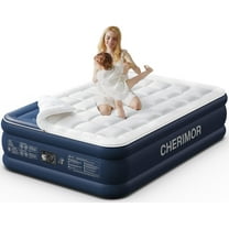 Cherimor, Queen Air Mattres, Quilted Topper, 20"H, Built-in Pump, Leak-Tested, 800 lb Support