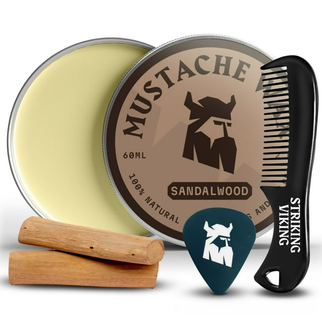Kit de cera y peine para bigote, llamativo estilo Viking, fijación media/fuerte