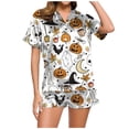 thumbnail image 1 of Fgnfyis Ensemble de Pyjama Décontracté Imprimé pour Femmes et Shorts Pyjama d'Halloween Femmes Blanc_001 S, 1 of 6