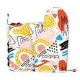 thumbnail image 3 of ZNDUO Non-Slip Cooking Oven Gloves, Cartoon Abstract Weather Graffiti Pattern Oven Mitts and Pot Holders Set, 3 of 8