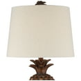 thumbnail image 3 of Regency Hill Paget Tropical Accent Table Lamp 23 3/4" High Pineapple Brown Oatmeal Fabric Tapered Drum Shade for Bedroom Living Room Bedside Office, 3 of 8