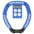 thumbnail image 1 of Candado con cadena para bicicleta Topcrown, 1 m, de alta seguridad, antirrobo, azul, 1 of 6