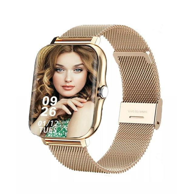 Reloj Inteligente Impermeable Smartwatch de 1.85 Para Dama color Oro