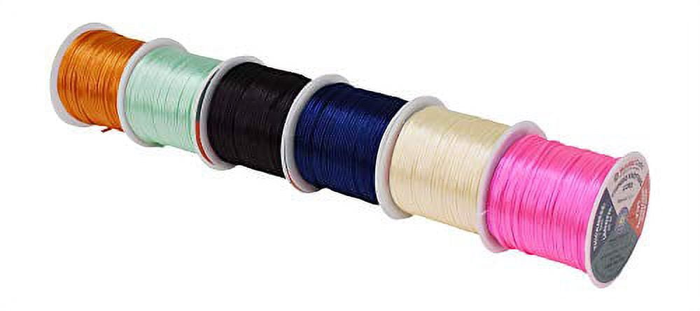 Mandala Crafts Satin Rattail Cord String from Nylon for Chinese Knot, Macramé, Trim, Jewelry Making Assorted Colors 1mm