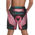 thumbnail image 2 of Lsque Mens Swim Trunks Ribbon With Angel Wings Pattern - Bathing Suit Compression Liner - Beach Swim Shorts Swimwear - (S-3XL) - Stretch Quick Dry -Medium, 2 of 9